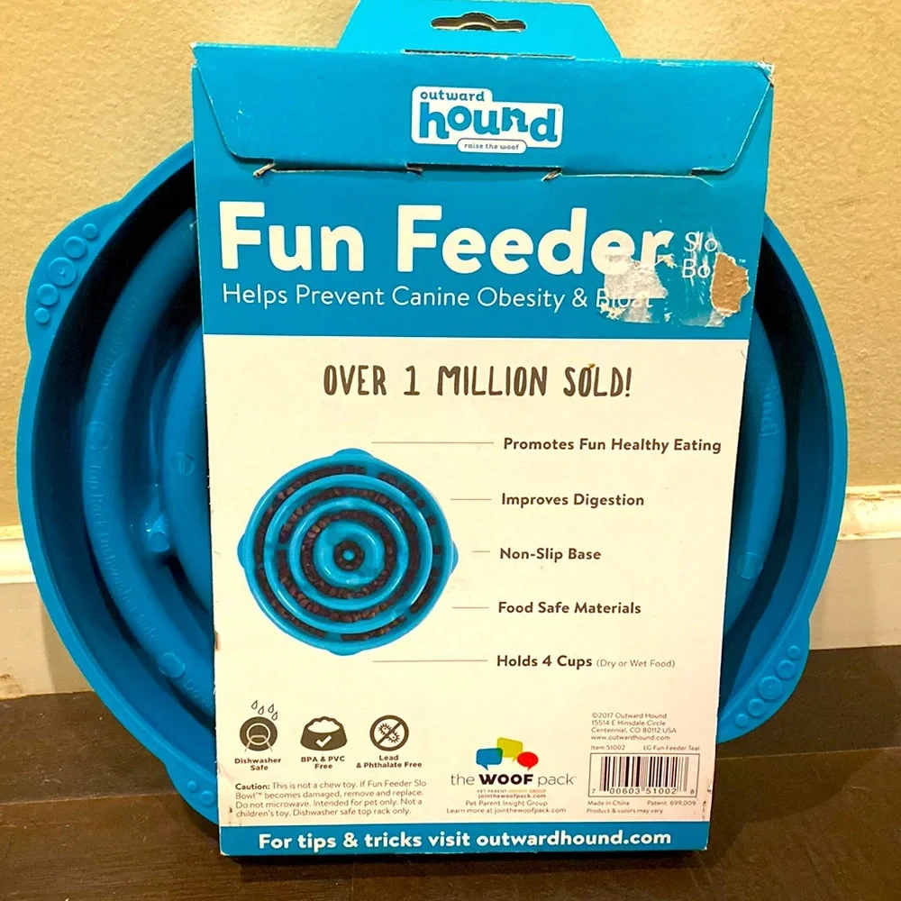 Outward Hound Vet Recommended Dog Fun Feeder Slo Bowl Dish NIP Improve Digestion